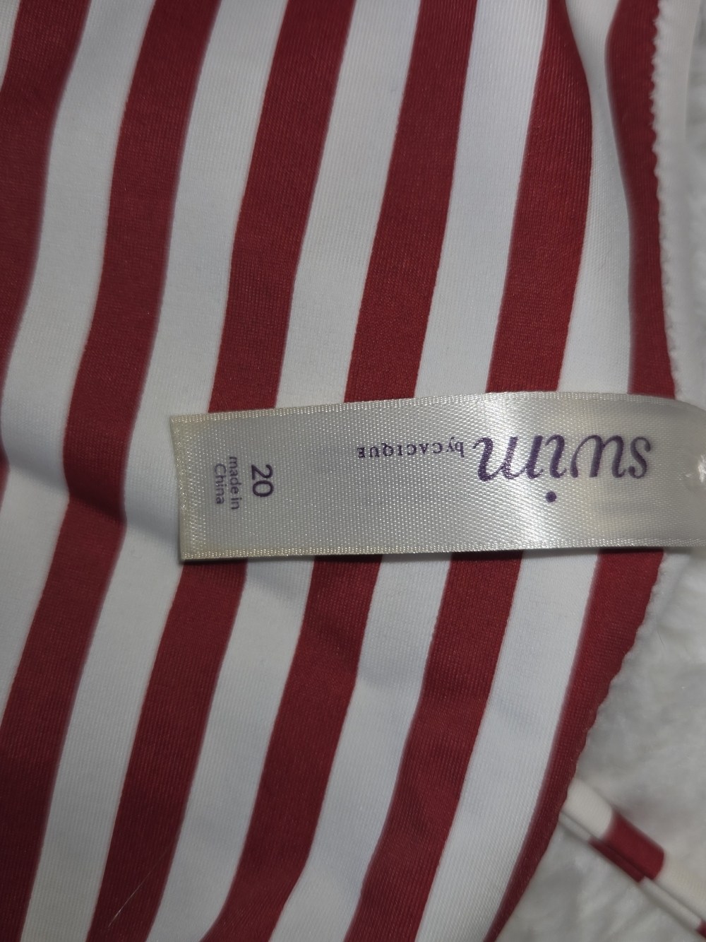 Red and White & Blue Striped LANE BRANT PLUS 18/20 2PC Bikini - Picture 4 of 5